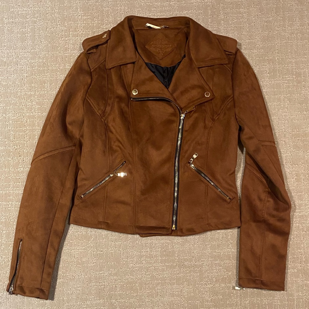 JouJou Cognac Vegan Suede Jaccket